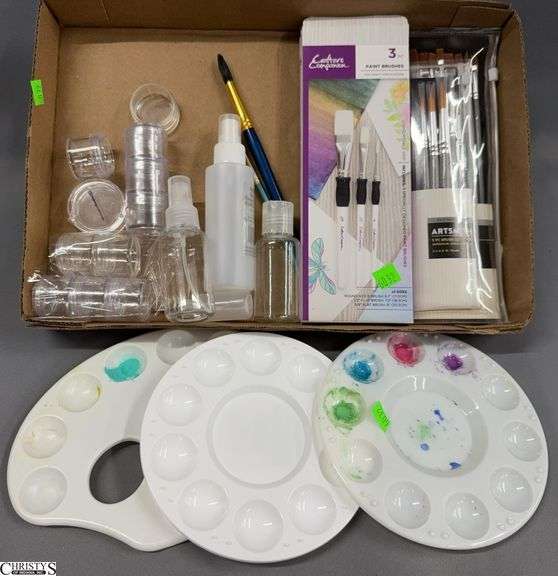 Paint Brushes, Paint Trays, Small Containers image