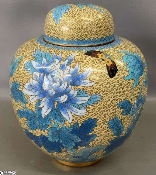 10" Cloisonné Jingfa Chinese Ginger Jar - 8" W image