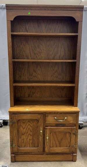 2 Pc Oak Victor Bookcase 35x16x29", Top 5x12.5x48" image