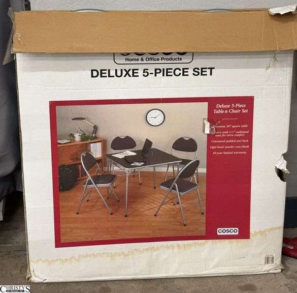 Cosco Deluxe 5 Piece Card Table and Chairs - 34" Square Table image
