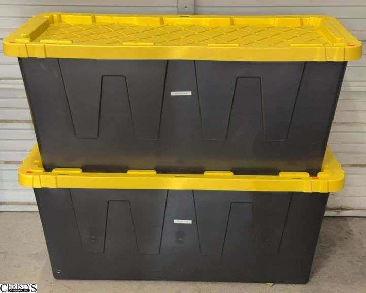 2 55 Gallon Storage Totes - 45" x 21" x 19" of each image