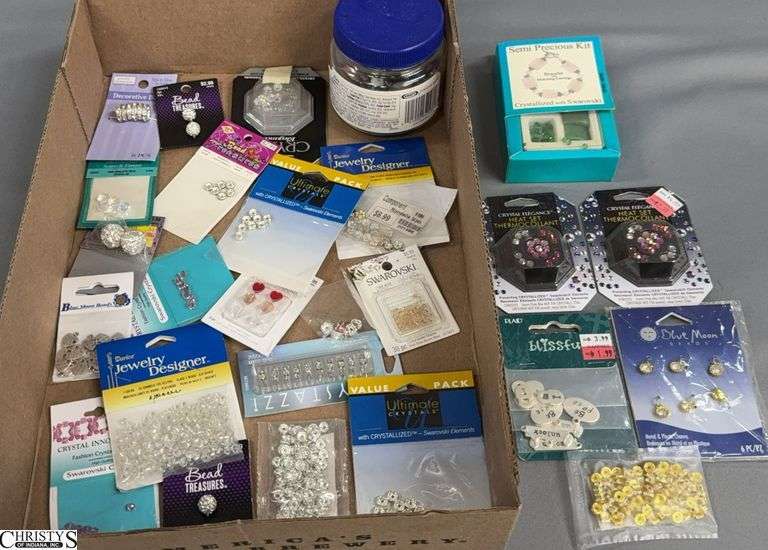 Jewelry Making Items, Heat Set Crystal Beads, Charms, Glass Beads, Rhinestone Accents, Rondelles Spacers, Misc Beads image