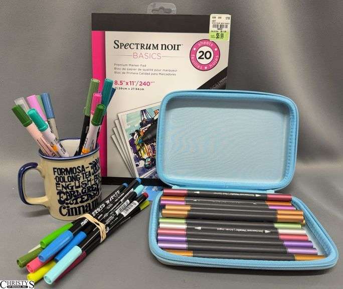 Spectrum Metallic and Other Artist Markers, Coffee Mug, Zippered Storage, Marker Pad image
