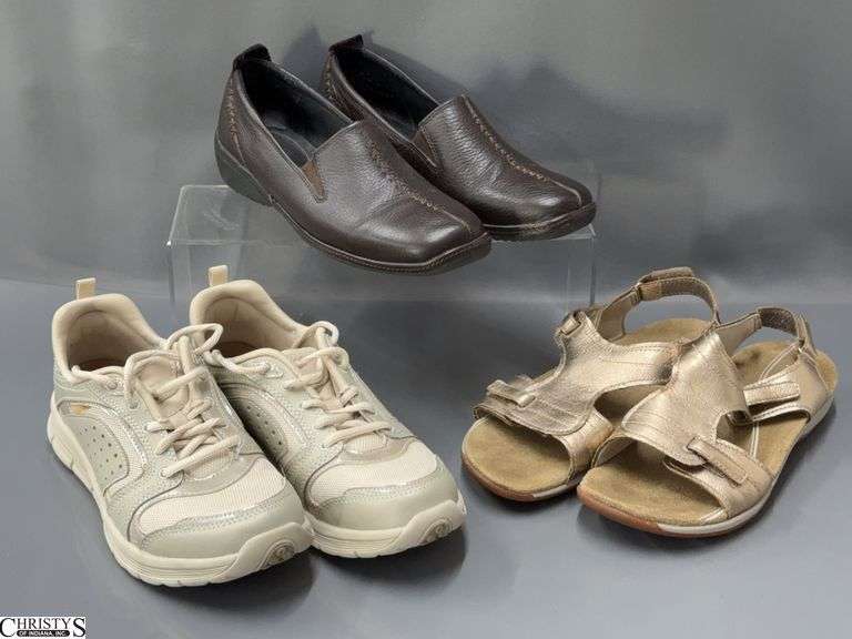 3 Pairs Ladies Shoes and Sandal - Size 8 and 8.5 image