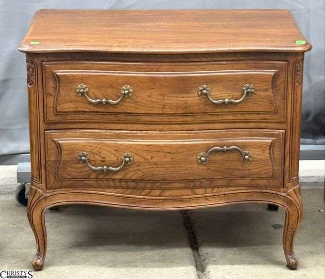 French Provincial Style 2 Drawer Side Table - 30" x 20" x 25" - shows mildew image