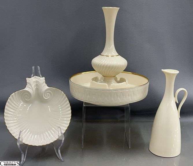 4pcs Lenox - Ashtray, Vase, Shell Dish, Ewer - 7" of ashtray image