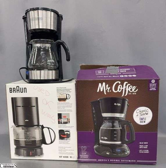Mr. Coffee, Braun, Black & Decker Coffee Makers - 1 is missing carafe image