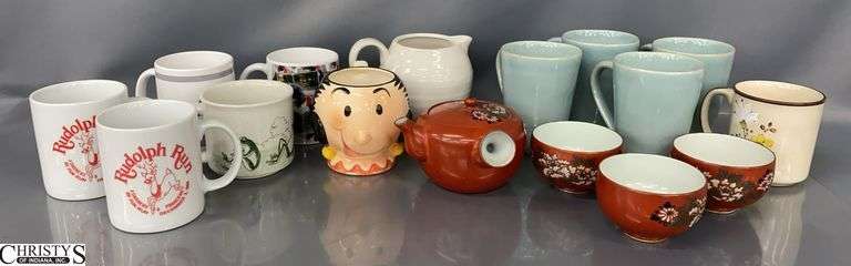 Coffee Mugs, Japanese Tea Set Pieces, - 4.5" of tallest image