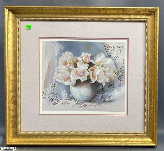 Framed Nancy Noel Rose Motif Print - 23" x 21" of frame image