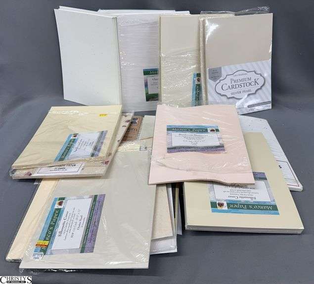 Mulberry Craft Paper Stack, Marcos Silhouette Covers, Smooth, Speckled, With Rose Petals, Glossy Flakes, Vellum image