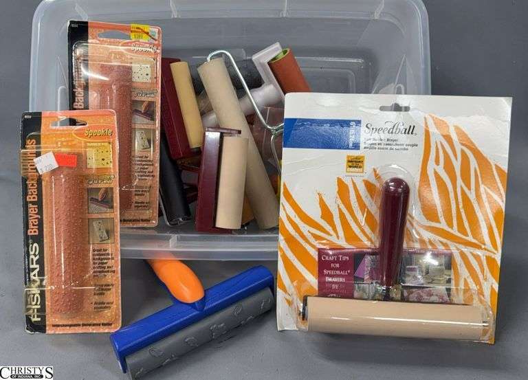 Speedball and Fiskars Ink Rollers and Background Brayers image