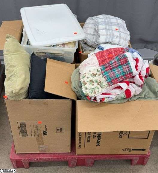 Skid Of Soft Goods, Bedding, Blankets, Pillows, Sheets, Curtains - SKID NOT INCLUDED image