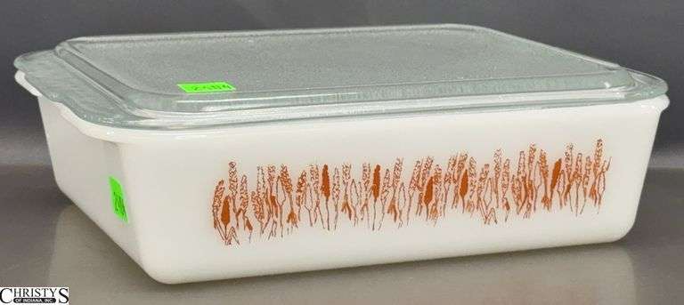 Proctor Silex Wheat Motif Glass Baking Dish and Lid - 10" x 7.5" image