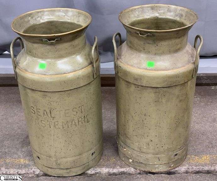 2 Sealtest Tastemark Milk Cans - 20" of each image