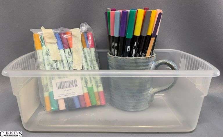 Dual Tip Artist Markers and Pottery Mug image