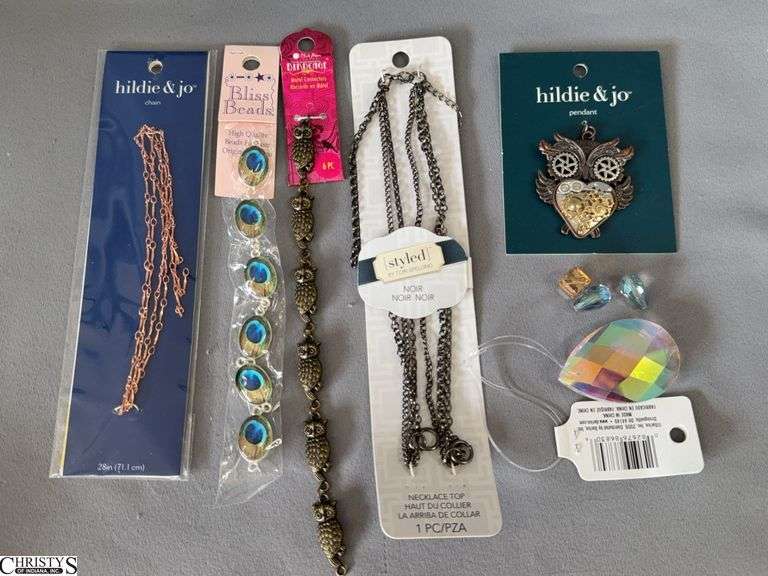 Steampunk Owl Pendant, Drop Shape Prism, Bracelet, Owl Chain image