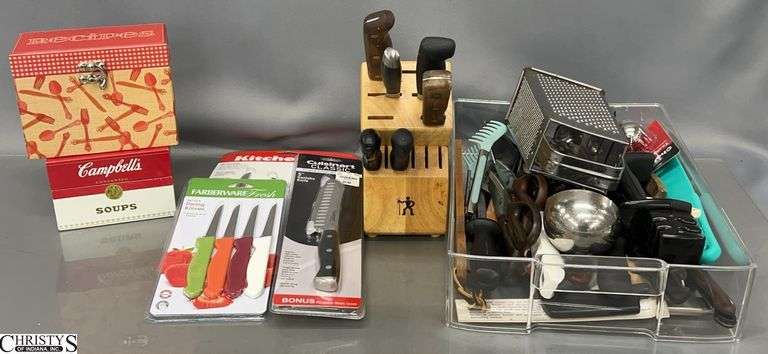 Assorted Kitchen Utensils, Knives, Shears - Kitchenaid, Farberware, and Other image