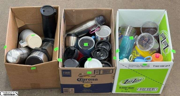 Travel Cups/Mugs, Thermoses, Plastic Cups - 12" of largest image