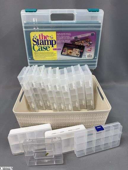 The Stamp Case, 6 Department Organizing and Separating Bins 4x8, Tote 14x11x6" image
