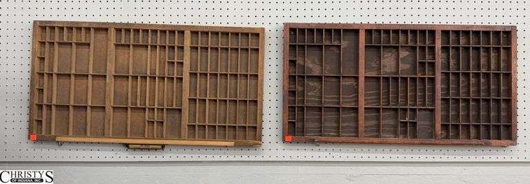 2 Wooden Typeset Drawers - 32" x 16.5" of largest image