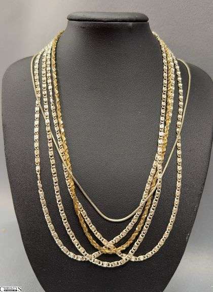 5 Chains Marked Italy, Germany, .925 image