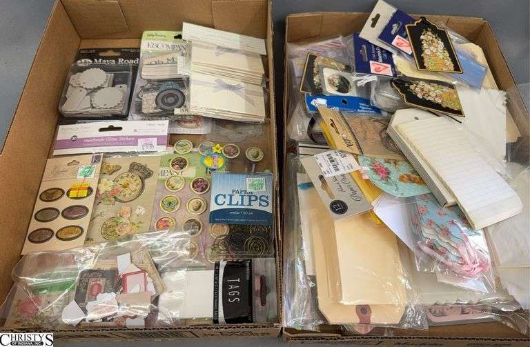 Items for Making Gift Tags, Paper Crafts, Stickers, Paperclips, Cut Outs image