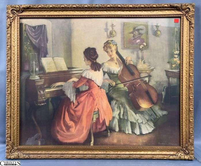 "Recital" Framed Print After Frederic Mizen - 34" x 28" of frame image