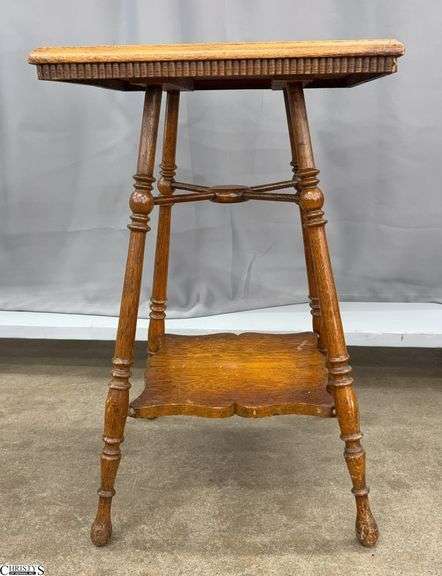 Antique Oak Occasional Table - 18" x 18" x 28" image