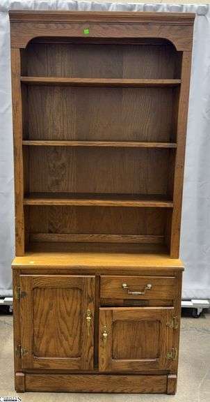 2 Pc Oak Victor Bookcase 35x16x29", Top 5x12.5x48" image