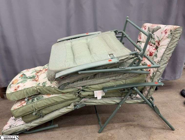 3 Metal Patio Lounge Chairs - 27" x 35" x 50" - as sits image