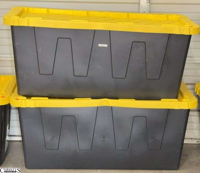 2 55 Gallon Storage Totes - 45" x 21" x 19" of each image