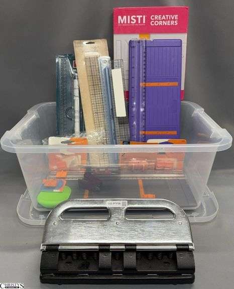Fiskars Paper Cutter, Multi-Purpose Rolling Ruler, Blade Refills Rulers, Hole Punch, Creative Corner Tool, In Tote image