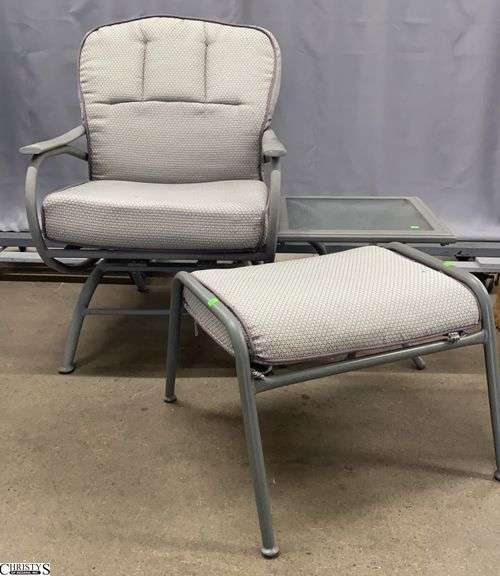 Patio Outdoor Spring Chair, Ottoman, and Side Table - 29" x 38" - 20" seat image