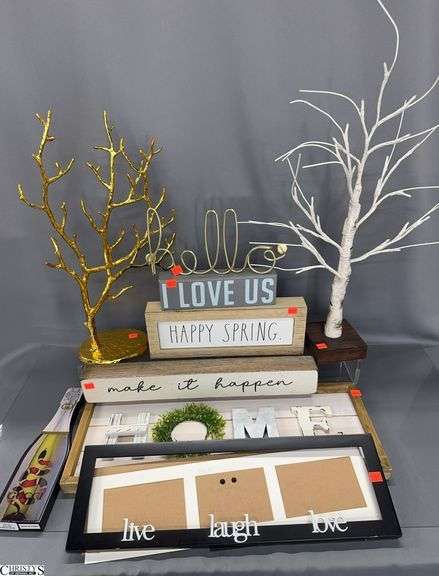9pcs Home Decor Signs, Trees, Wall Frame - 27" of tallest image