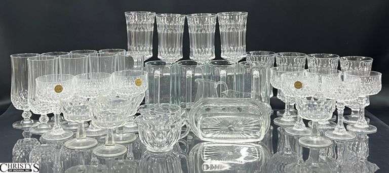 Crystal Stemware, Clear Glassware, Misc Glass Serveware - Cristal d' Arques and other - 7" of tallest image