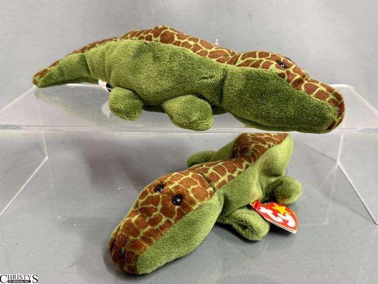 2 Ty Beanie Babies "Ally The Alligator" image