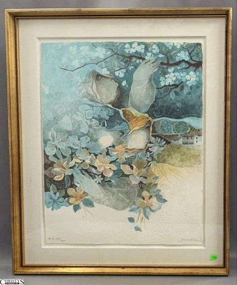 "The Sense of Smell" Signed Alvar Sunol Munoz Ramos Framed Embossed Lithograph E. A, XIX/XXV - 26.5" X 32.5" of frame - Purchased at Gallery One in  1984- last photos are for authentication reference only image