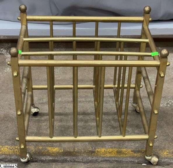 Brass Canterbury Magazine Rack - 17" x 12" x 17" image