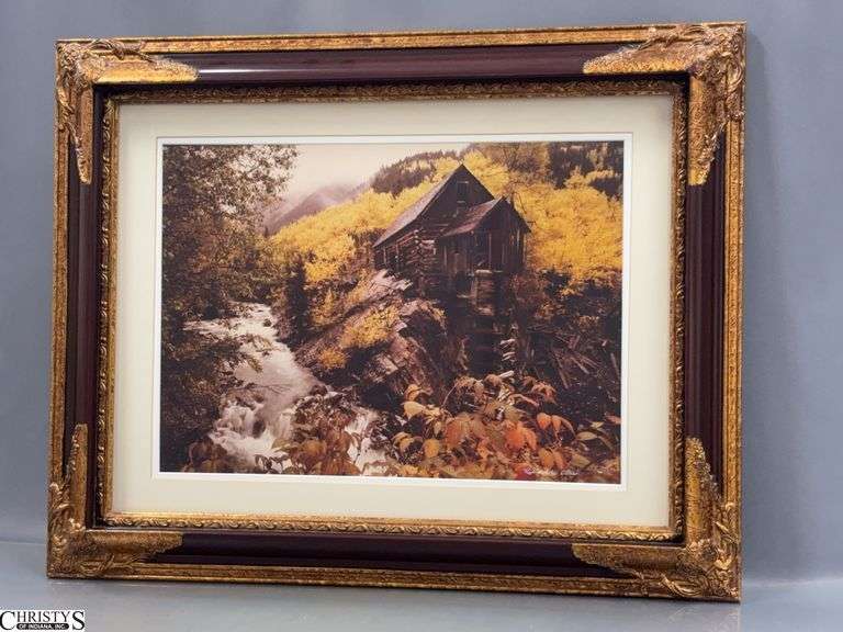 "Old Mill on the Crystal River; Elk Mountains, Colorado 1986" Signed Richard Clark Framed Photography - 29" x 23" of frame image