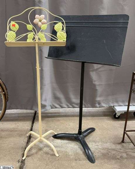 Toleware Style Sheet Music/Display Stand and Manhassset Stand - 41" of tallest - both are adjustable image