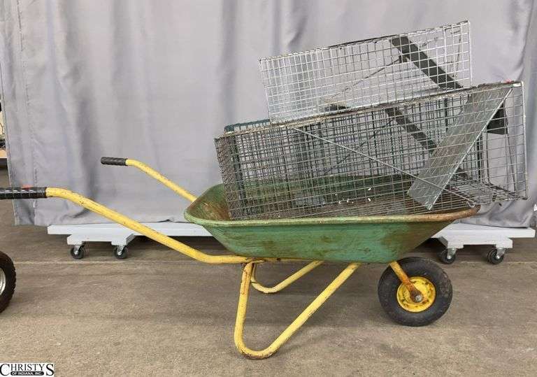 Metal Wheelbarrow and 3 Animal Live Traps image