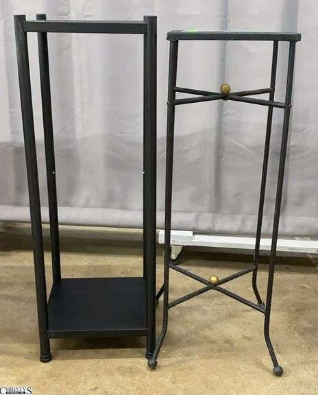 2 Metal Plant/Display Stands - 12" x 12" x 33" of largest image