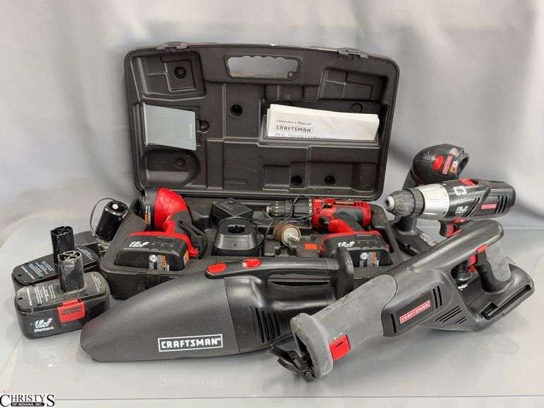 Craftsman Cordless Drill, Saw, Flashlight w/ Various Batteries image