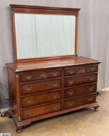 Kling 8 Drawer Dresser with Mirror, Finish Wear on Top Some Scuffing 58x21x35" Mirror 47x34" image