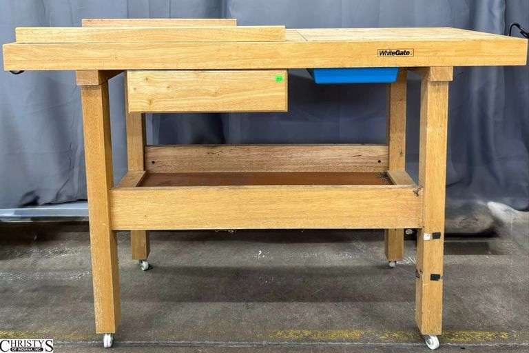 White Gate Wooden Work Bench - 55" x 19.5" x 36" image