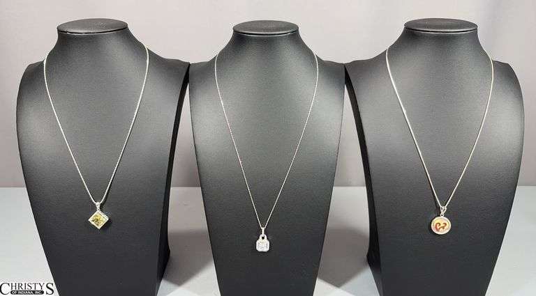 3 Necklaces with Chains Marked 925 image