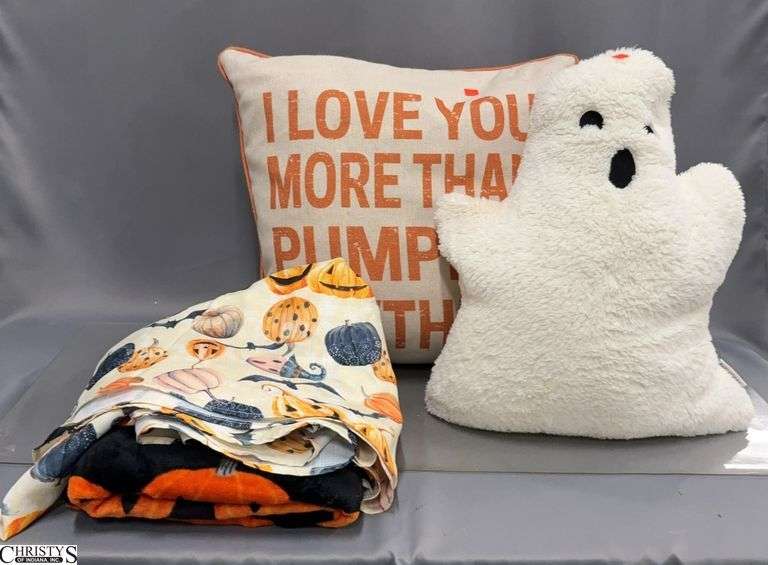 Fall/Halloween Pillows, Throw Blankets - 20" x 20" of largest image