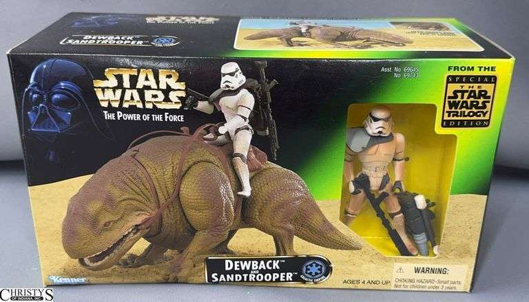 Star Wars The Power of the Force Dewback and Sand Trooper Action Figure Set In Box 1997 image
