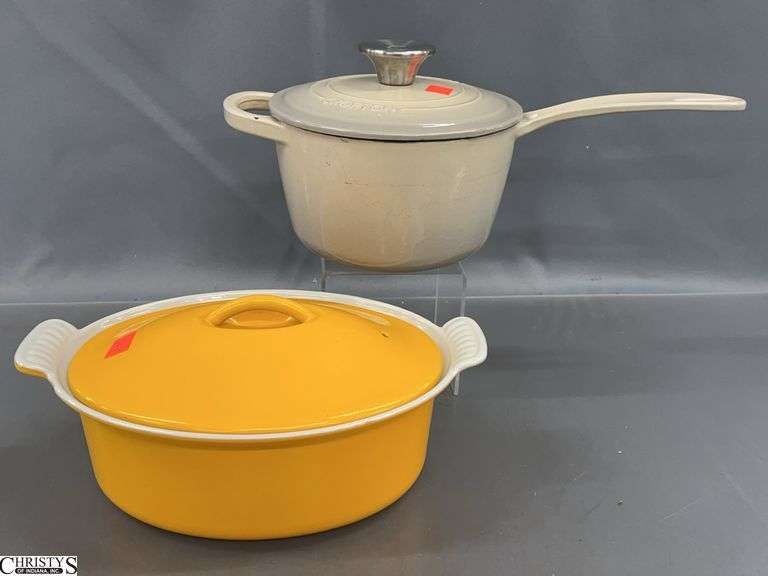 LeCreuset Small Dutch Oven and Crofton Enamel Cast Iron Pot - 10" of dutch oven image