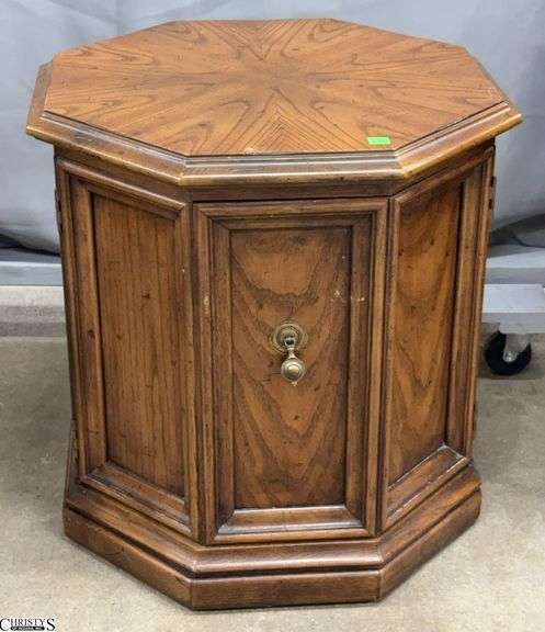Vintage Octogon Single Door Side Table - 21.5" x 21.5" x 22" image